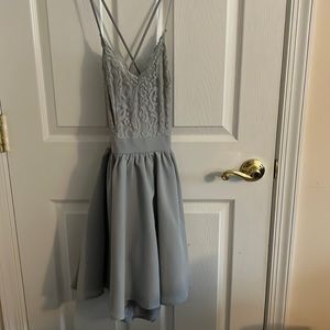 Fit and flare, backless semi-formal dress